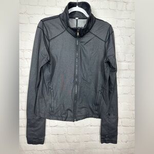 Under Armour Jacket Women‎ M Black stretch semi Fitted full zip jacket running